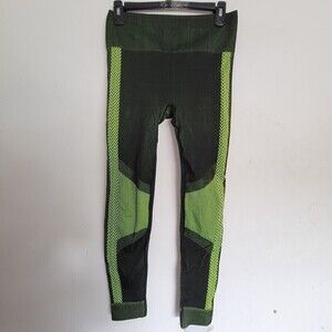 Fabletics High Waisted Neon Green and Black Reversible Seamless Leggings Medium